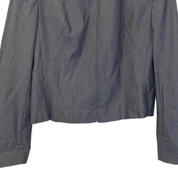 EUC Escada Gray Silk Wool Blend Zip Up Blazer Jacket Size 10 - Picture 2 of 10